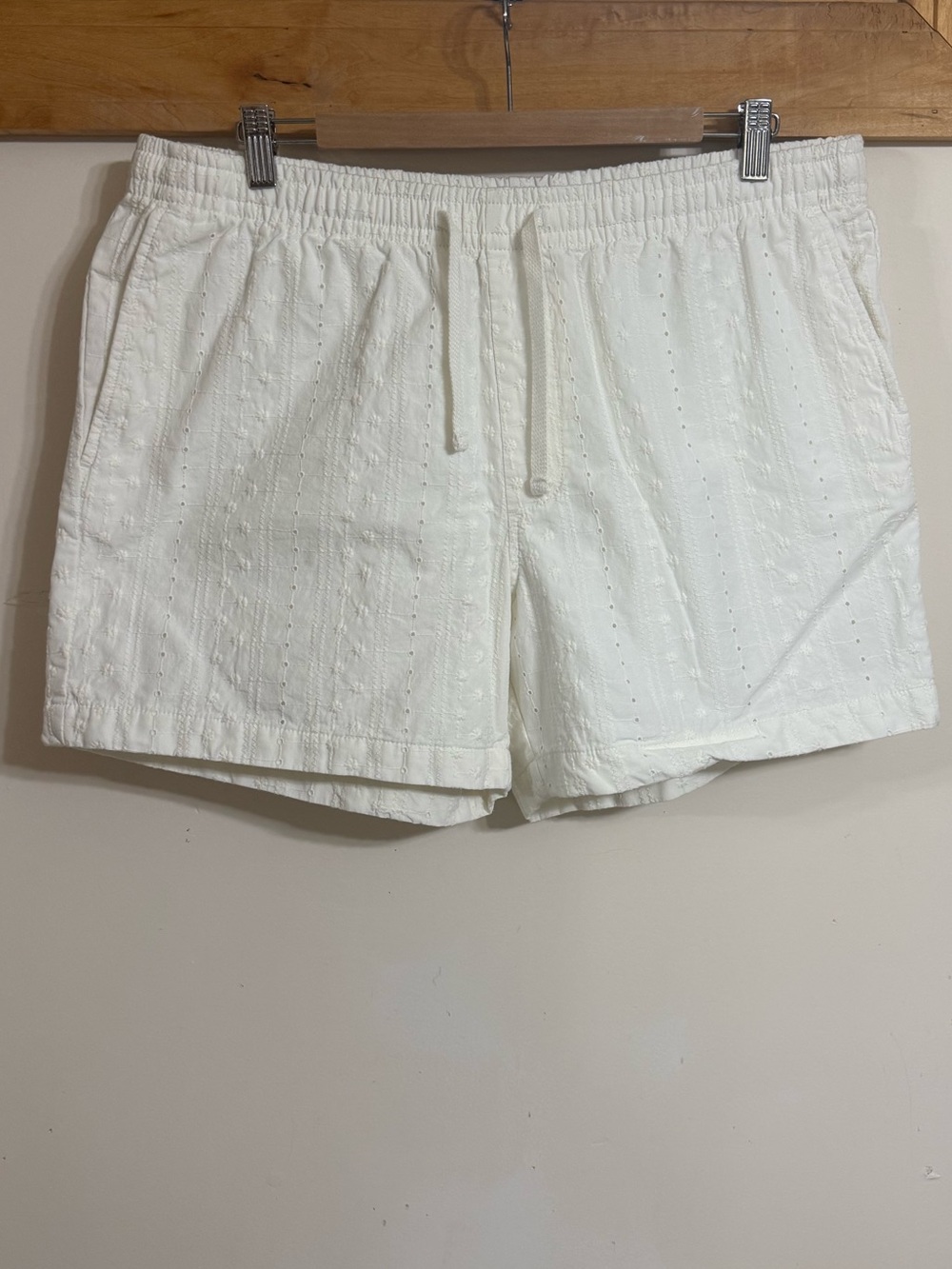 Goodfellow & Co White Eyelet Drawstring Shorts